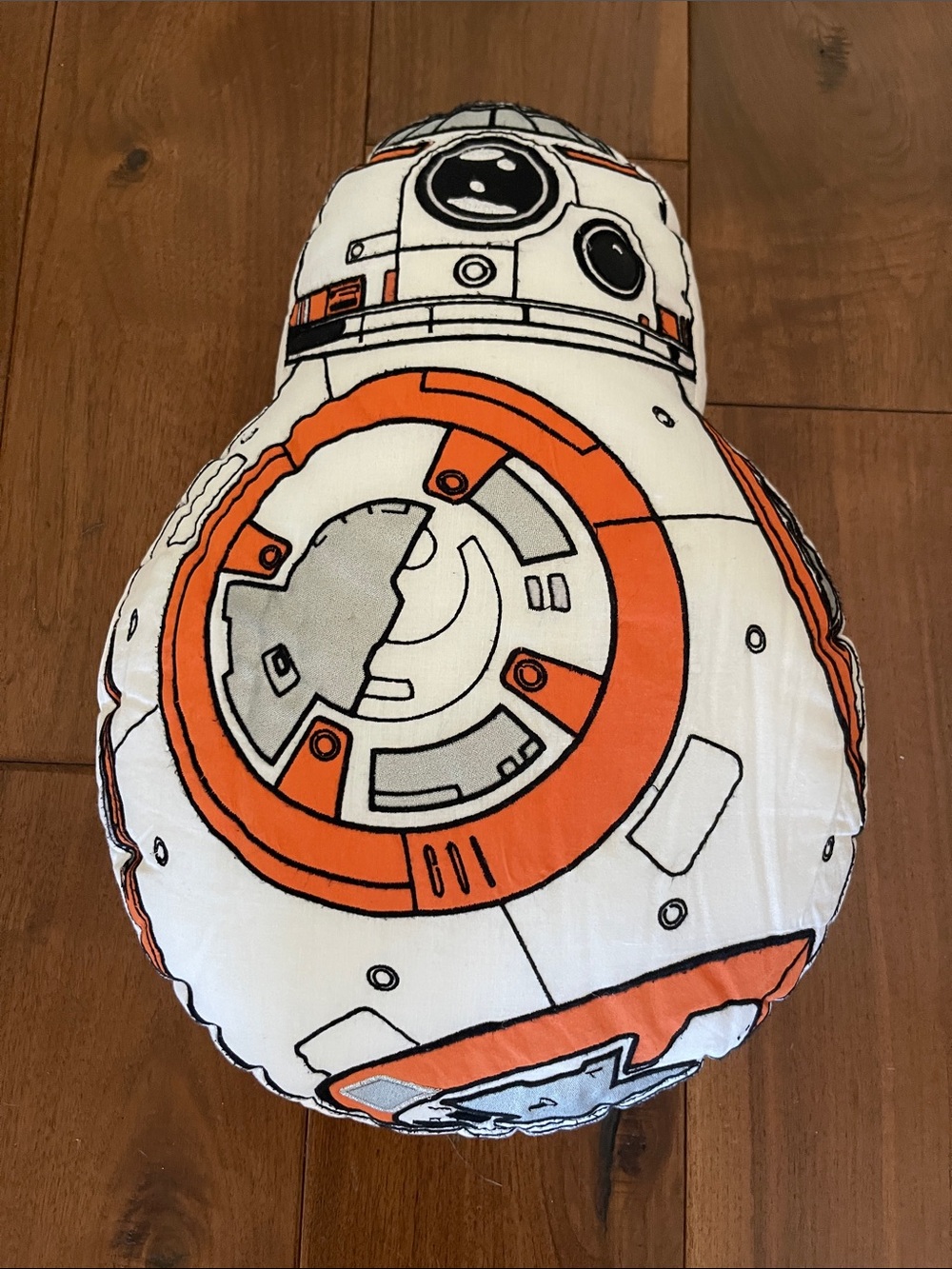 Pottery Barn Kids BB-8 Shaped Orange and White Plush Pillow